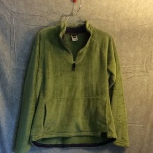 The North Face fuzzy zip up pull over Lg